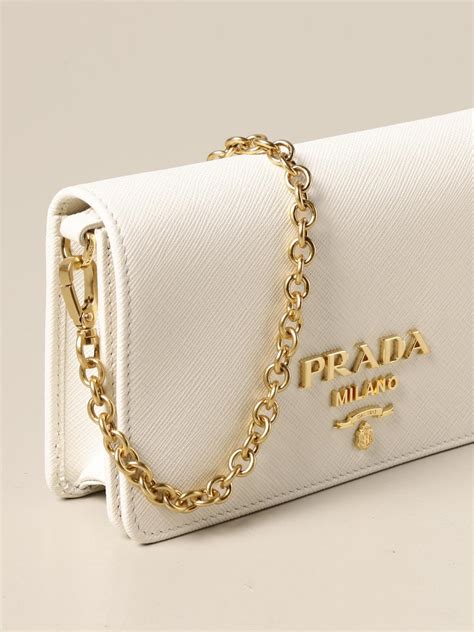 prada white sling bag